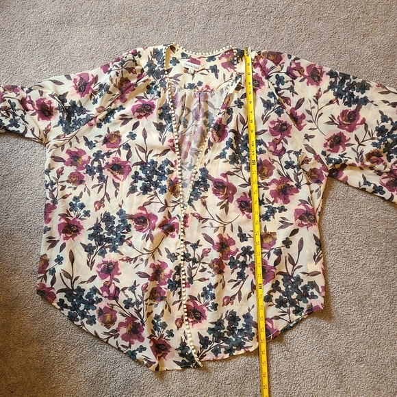 Davi and Dani Kimono Size Large Floral Flowy Boho Open Front - Picture 7 of 9